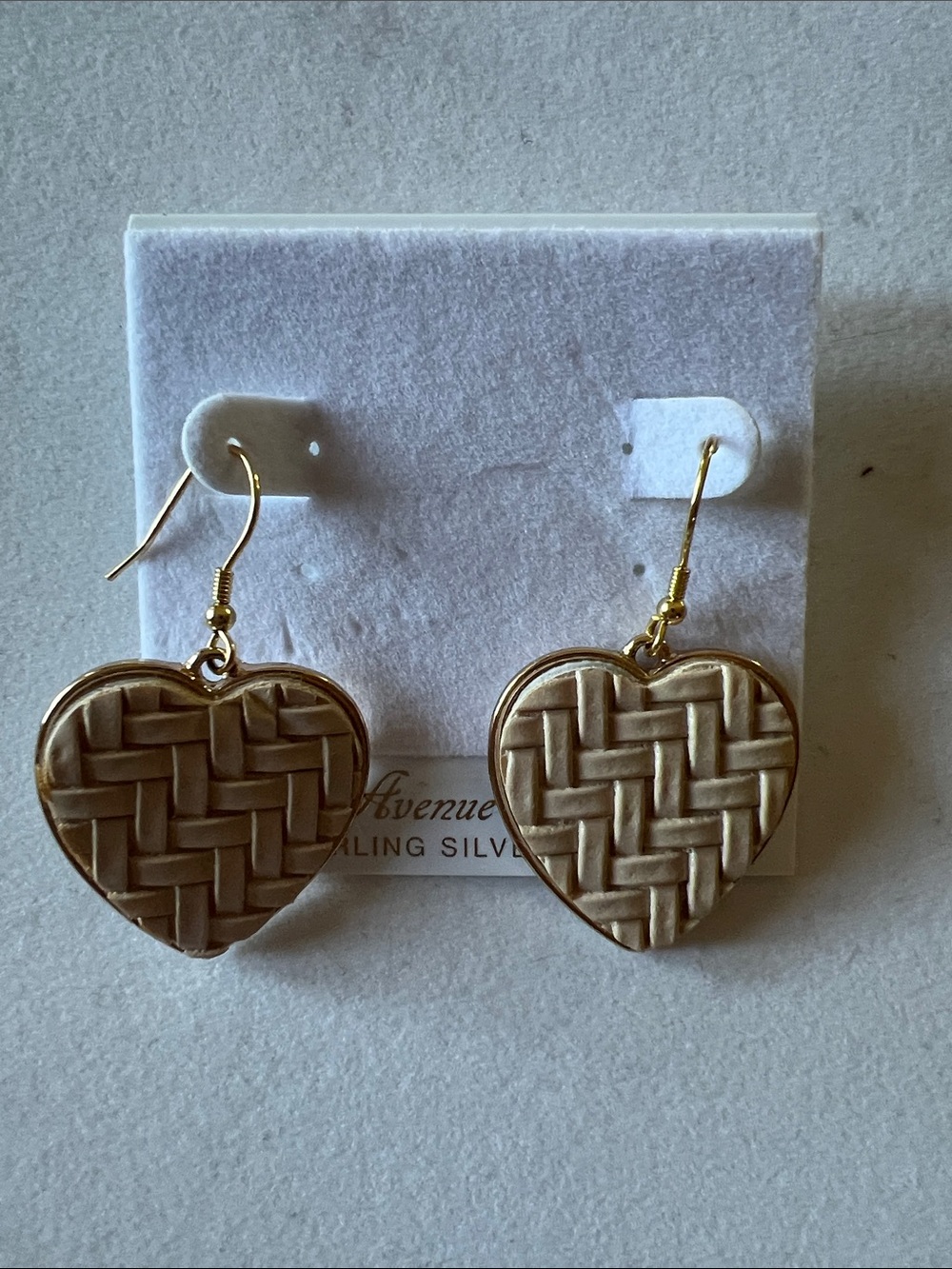 Woven Heart Drop Earrings in Gold